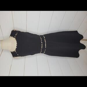 AGB Dress size 10 black mini dress with animal print detailing